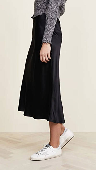 Anine Bing Iron-coloured Silk Skirt Bar In Black