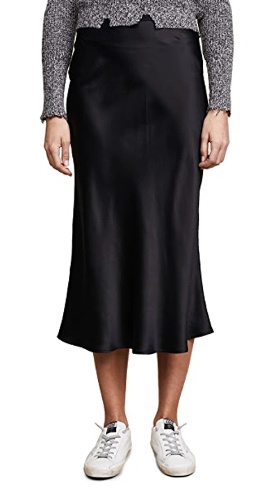 Anine Bing Iron-coloured Silk Skirt Bar In Black