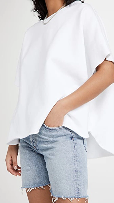 Frank & Eileen Funnel-neck Cotton Capelet Top In White