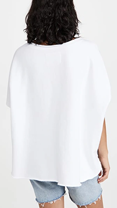 Frank & Eileen Funnel-neck Cotton Capelet Top In White