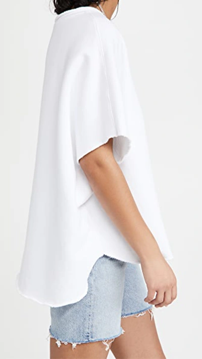 Frank & Eileen Funnel-neck Cotton Capelet Top In White