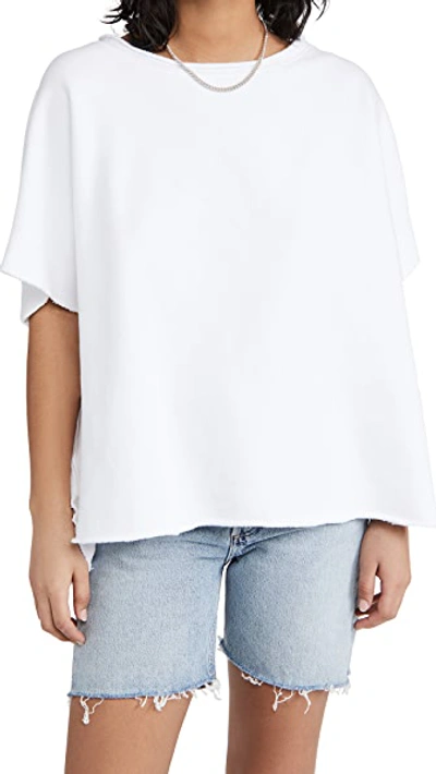 Frank & Eileen Funnel-neck Cotton Capelet Top In White