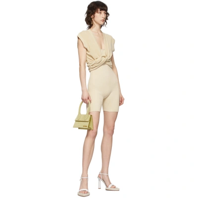 Shop Jacquemus Beige 'le Body Short' Bodysuit