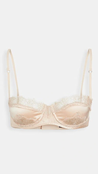 Shop Kiki De Montparnasse Lace Inset Balconette Bra Champagne