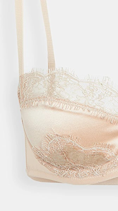 Shop Kiki De Montparnasse Lace Inset Balconette Bra Champagne