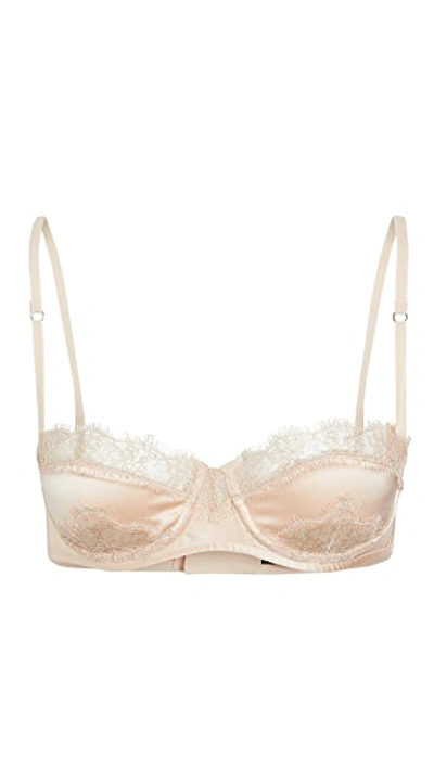 Kiki De Montparnasse Lace Inset Balconette Bra In Champagne