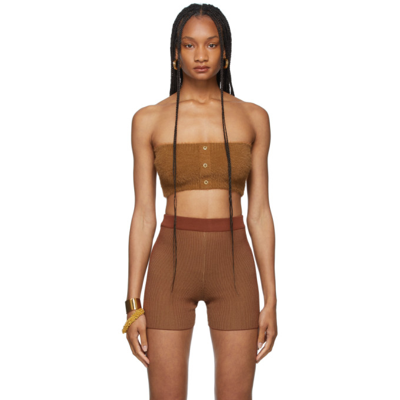 Shop Jacquemus Brown La Montagne 'le Bandeau Neve' Bra In 830 Camel