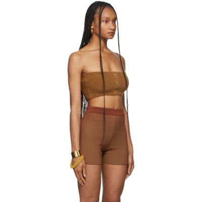 Shop Jacquemus Brown La Montagne 'le Bandeau Neve' Bra In 830 Camel