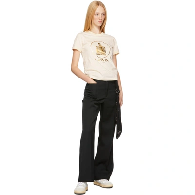 Shop Lanvin Off-white & Gold Mother & Child T-shirt In 021 Cream