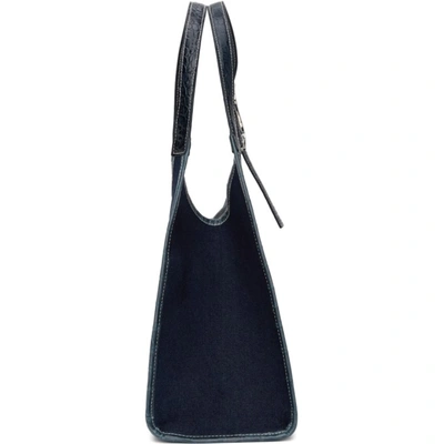 Shop Staud Blue Denim Soft Rey Bag In Denim Blue/ Midnigh