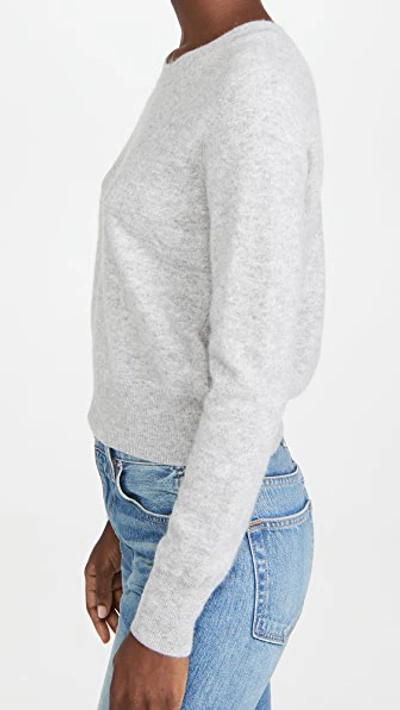 Shop Naadam Long Sleeve Crop Cashmere Pullover In Cement