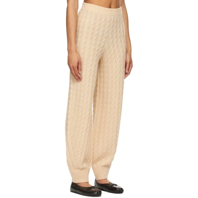 Shop Totême Beige Cashmere Cable Knit Lounge Pants In Crumble