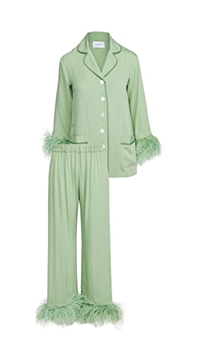 Shop Sleeper Party Pajama Set In Mint Green