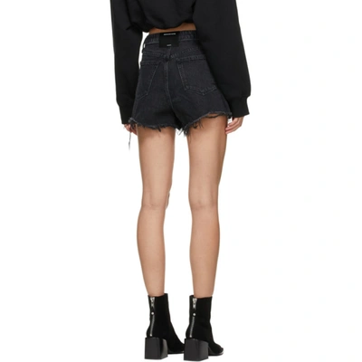 Shop Alexander Wang Grey Denim Bite Zip Shorts In 015 Grey Aged