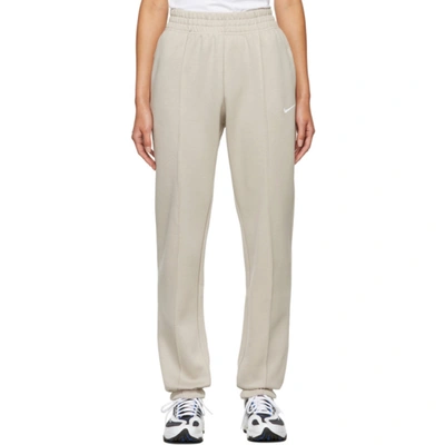 Shop Nike Grey Sportswear Essential Lounge Pants In Cream Ii/white