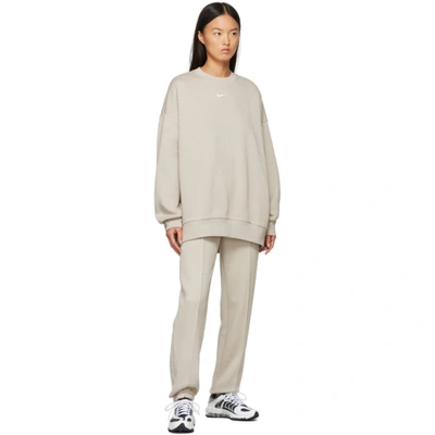 Shop Nike Grey Sportswear Essential Lounge Pants In Cream Ii/white