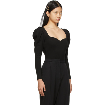 Shop Alexander Mcqueen Black Jersey Sweetheart Bodysuit In 1000 Black