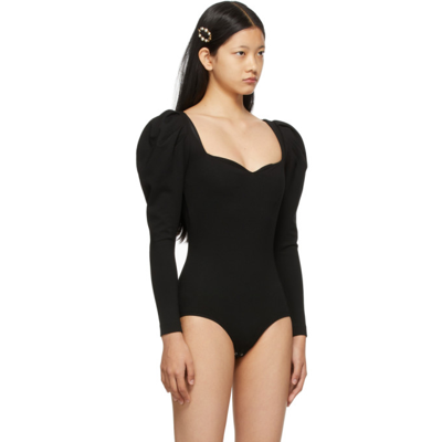 Shop Alexander Mcqueen Black Jersey Sweetheart Bodysuit In 1000 Black