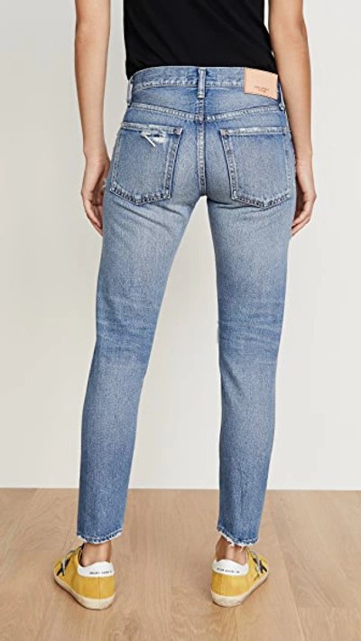 Shop Moussy Vintage Bowie Tapered Jeans In Blue