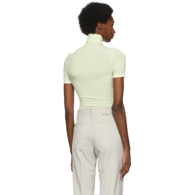 Shop Off-white Green Basic Short Sleeve Turtleneck In Lt Green