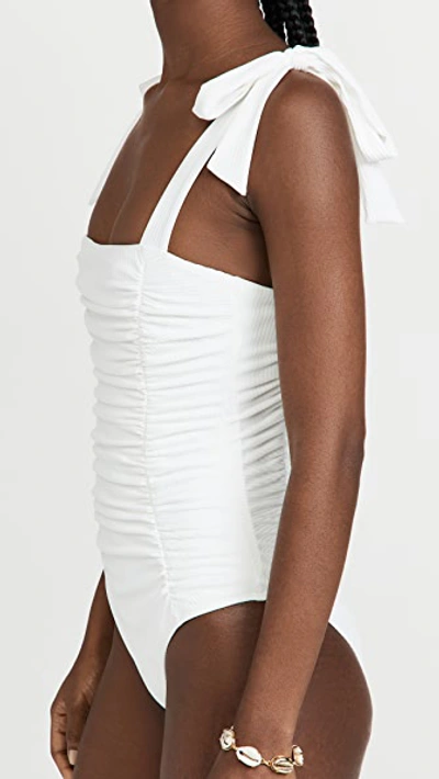 Minkpink Constance Ruched One Piece Swimsuit In White