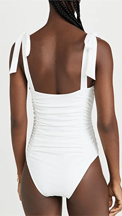 Minkpink Constance Ruched One Piece Swimsuit In White