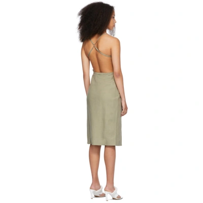 Shop Jacquemus Green 'la Robe Laurier' Dress In Sage Green