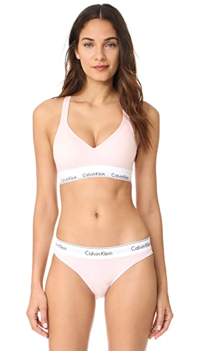 Shop Calvin Klein Underwear Modern Cotton Lightly Lined Bralette Nymph's Thigh