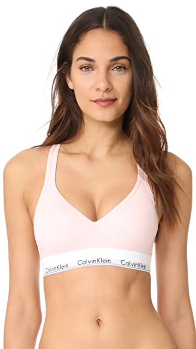 Shop Calvin Klein Underwear Modern Cotton Lightly Lined Bralette Nymph's Thigh