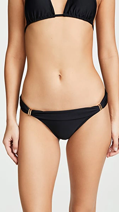 Vix Swimwear Ella Beaded Side Solid Bikini Bottom In Black