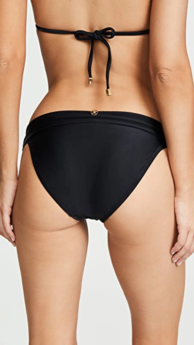 Vix Swimwear Ella Beaded Side Solid Bikini Bottom In Black