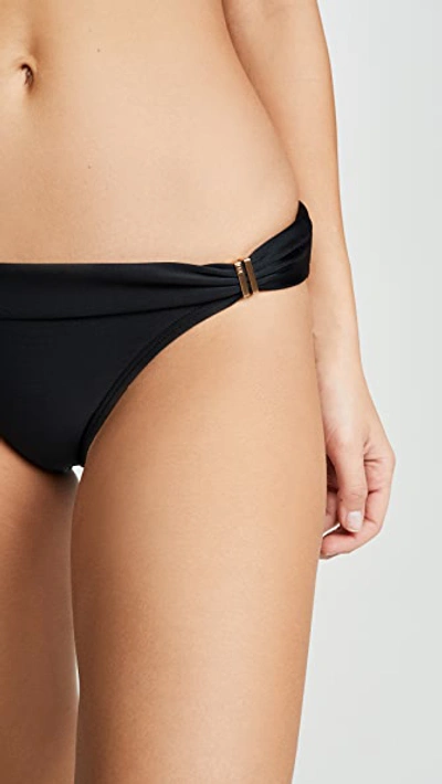 Vix Swimwear Ella Beaded Side Solid Bikini Bottom In Black