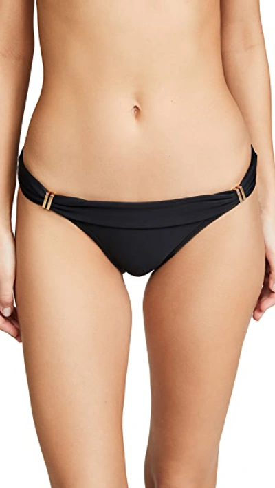 Vix Swimwear Ella Beaded Side Solid Bikini Bottom In Black