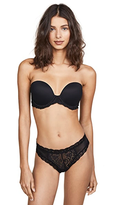 Natori Feathers Strapless Plunge Multi Way Bra Black 36dd In Black