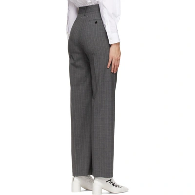 Shop Mm6 Maison Margiela Grey Pinstripe Trousers In 001f Grey Stripe