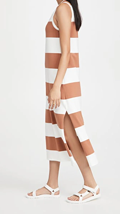 Shop Z Supply Lida Stripe Dress In Vintage Brown/white