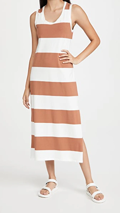 Shop Z Supply Lida Stripe Dress In Vintage Brown/white