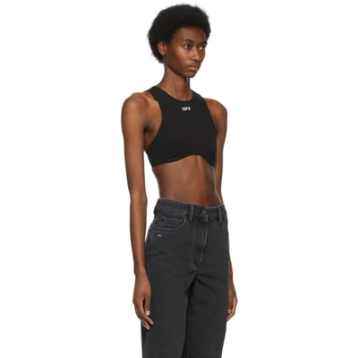 Shop Off-white Black Sexy Back Crop Tank Top