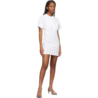 Shop Alexander Wang T White Cross Draped T-shirt Dress In 100 White