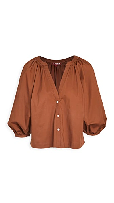 Staud Women's Dill Poplin Top In Tan