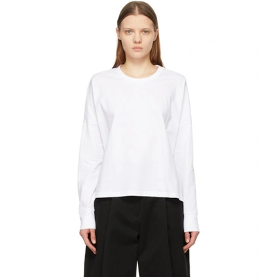 Shop Studio Nicholson White Loop Long Sleeve T-shirt In Optic White