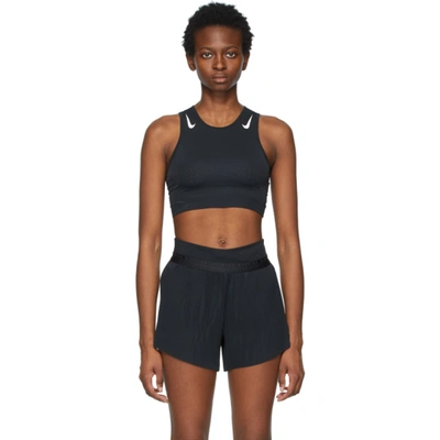 Nike Aeroswift Women's Running Crop Top In Black/white |