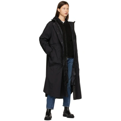 Shop Moncler Black Down Lin Coat In 999 Black