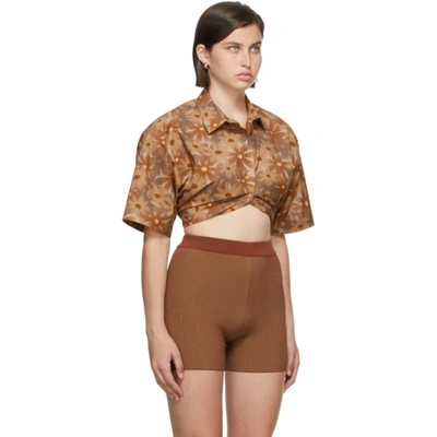 Shop Jacquemus Brown Floral Print La Montagne 'la Chemise Ballu' Shirt In 8ae Print B