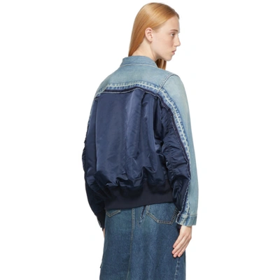 Shop Sacai Blue Denim Ma-1 Jacket