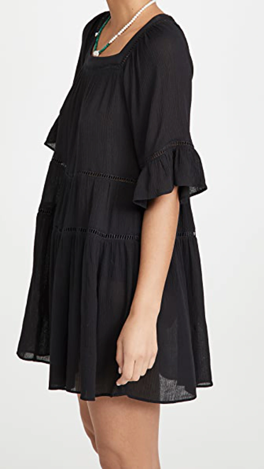 knee length dresses for ladies Jadzia Drop Waist Mini Dress in Charcoal Grey
