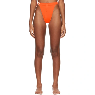 Shop Adidas X Ivy Park Orange Bikini Bottoms In Solar Orange