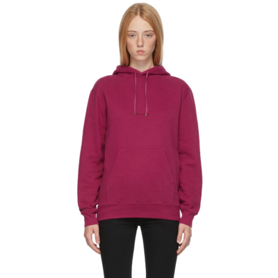 Saint Laurent Logo print Drawstring Hoodie In Pink ModeSens