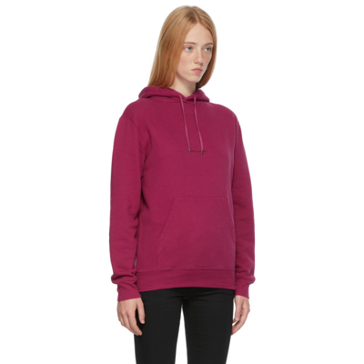 Shop Saint Laurent Pink Rive Gauche Hoodie In 6841 Fuchsia