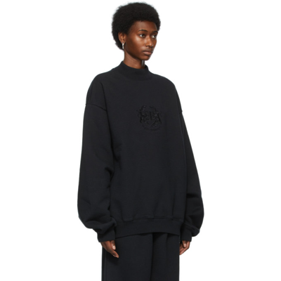 Shop Balenciaga Black Lion's Laurel Sweatshirt In 1069 Black/black